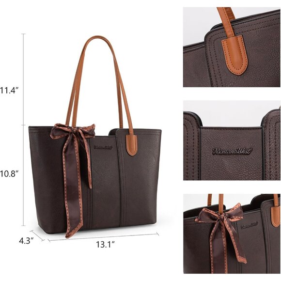 Stylish Dark Coffee Shoulder Bag – Spacious Vegan Leather for Every Occasion - Picture 4 of 6